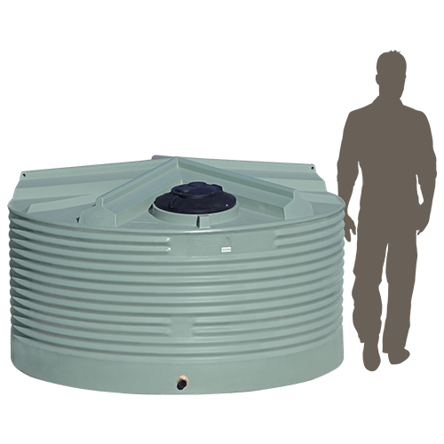 <p> <strong>4,500 Litre (1,000 Gallon) Squat Corrugated Poly Water Tank</strong> </p>